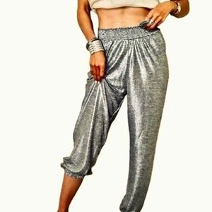 Saturday/Sunday Gillian Shimmer Joggers in SLVR/ARGNT By Anthropologie SZ SM NWT